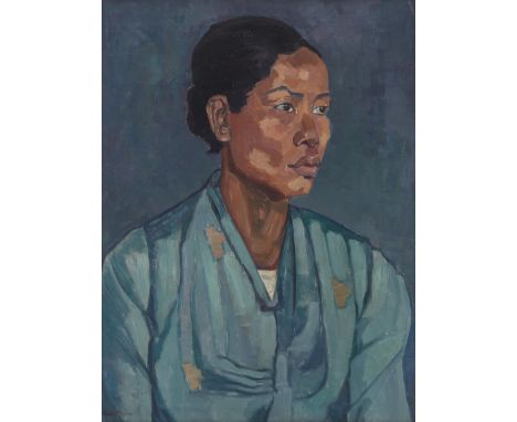 Edith Pijpers (1886-1963) Portrait of an Indonesian Woman, signed lower left 'Edith Pijpers'. Olieverf op doek 58,8 x 43,8 cm