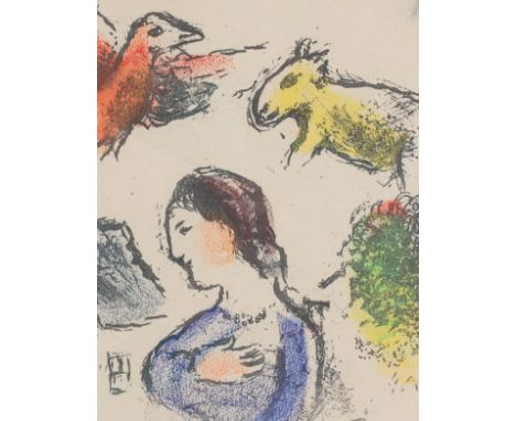 Marc Chagall (1887-1985) Woman with animals. Signed verso. No. 89/100, printed by Mourlot op vélin de rives. Litho 29,5 x 25 