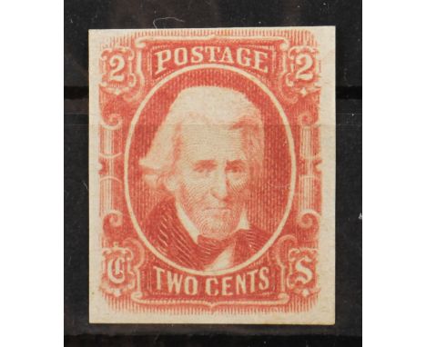 Unused 2 cents 1863 Postage stamp with portrait of Andrew Jackson.