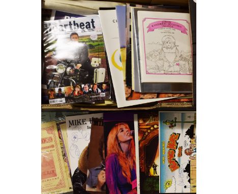 Quantity of Assorted Programmes and Magazines including music Tour programmes Bon Jovi, Cannon & Ball, Mike Harding signed pr