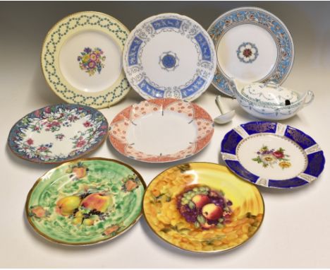 Selection of Assorted Ceramic Plates including Wedgwood Florentine Turquoise (second quality), Coalport Revelry, Wedgwood Fai