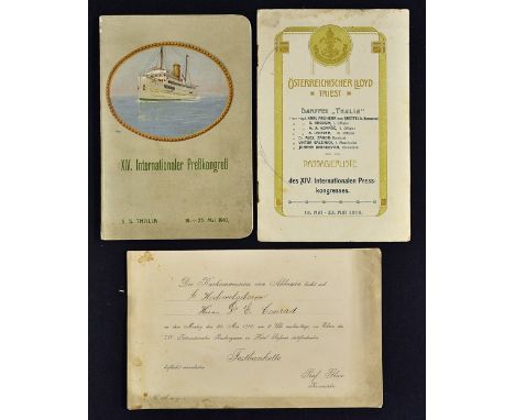 Maritime - Austrian Lloyds Steamship Company 1910 Guide Book - 46 pages for International Press Corp Tour in their ship S.S. 