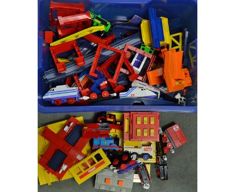 TOMY Plastic Train Selection many marked 1988 includes a comprehensive collection of trains, station, level crossing and trac