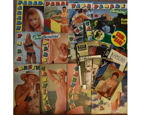 Selection of 1960's Adult Magazines to include Parade 1962, 1964, 1965, Carnival Parade 1965, 1966, 1967 (15) together with G