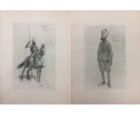 Antique Print of Nabha Horseman & Punjabi Police - includes 2x prints, depicts a Nabha Horseman and a Punjab Policeman. Nabha