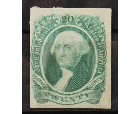 Confederate States 1864. Unused 20 cents Postage Stamp with portrait of George Washington.  