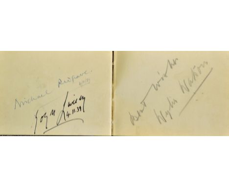 Fine 1938-1942 Autograph Album - containing Radio, TV, Film and Entertainment autographs a finely presented within a small au