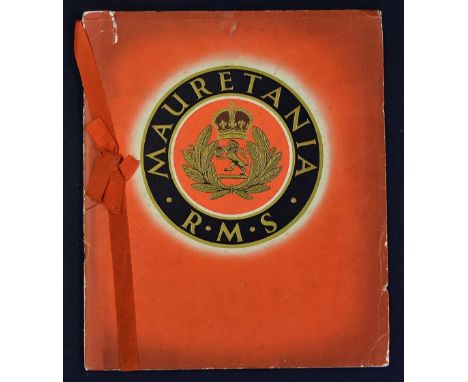 Maritime - The New Mauretania 34,000 Tons. 1935 Publication - A very impressive large 22 page publication featuring 1 fold ou