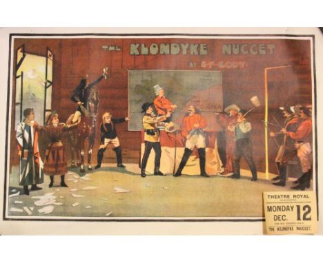 1903 S.F. Cody In "The Klondyke Nugget" At The Theatre Royal, Gloucester - Large Original Poster - December 12th. Fine multic
