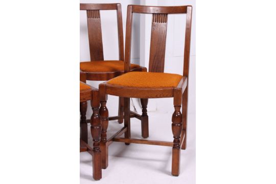 A Set Of 6 1940 S Cc Utility Marked Art Deco Oak Dining Chairs
