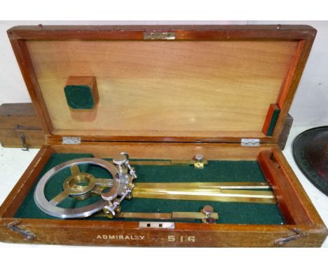 A 20th century British Admiralty 3 arm Station Pointer in brass and chrome, with extensions, Vernier scales, by Heath &amp; C