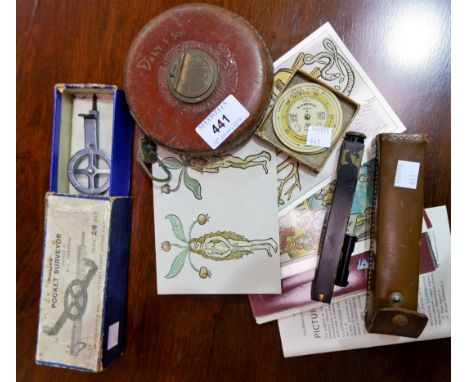A Negretti &amp; Zambra weather forecaster; a Phillip's pocket surveyor; a leather cased sight; etc.