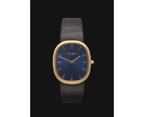 A Fine 18 Carat Yellow Gold Automatic Wristwatch, signed Patek Philippe, model: Golden Ellipse, ref: 3738/100J-001, circa 200