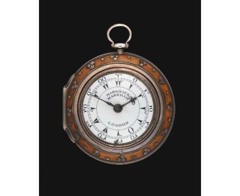 A Turkish Market Triple Cased Silver and Tortoiseshell Verge Pocket Watch, signed Markwick Markham, London, 1762, gilt fusee 