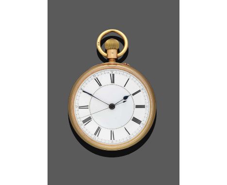 An 18 Carat Gold Open Faced Single Push Chronograph Pocket Watch, signed M Klean &amp; Co, Myddelton St, Clerkenwell, London,