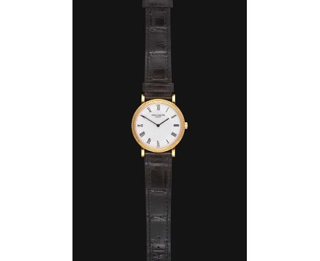 A Good 18 Carat Gold Automatic Wristwatch, signed Patek Philippe, model: Calatrava, ref: 5120J-001, circa 2002, (calibre 240/