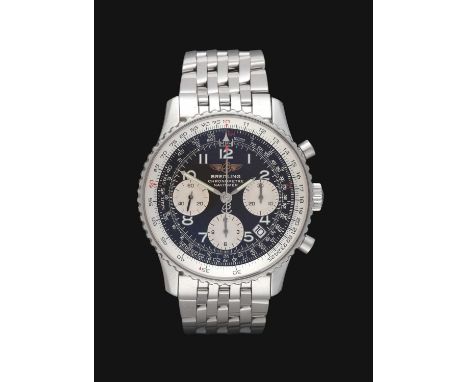 A Stainless Steel Automatic Calendar Chronograph Wristwatch, signed Breitling, Chronometer, model: Navitimer, ref: A23322, ci