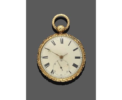 An 18 Carat Gold Pocket Watch, signed John Moncas, Liverpool, 1825, single fusee lever movement signed and numbered 4346, bal
