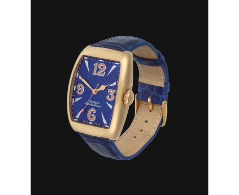 A Fine 18 Carat Gold Tonneau Shaped Limited Edition Centre Seconds Wristwatch, signed Dubey &amp; Schaldenbrand, model: Aerod