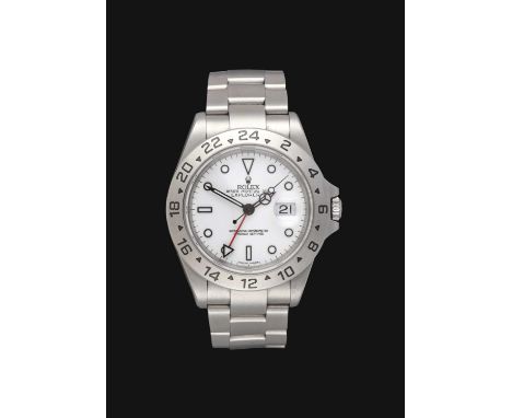 A Stainless Steel Automatic Calendar Centre Seconds Wristwatch with 24-Hour Dial Display, signed Rolex, Oyster Perpetual Date