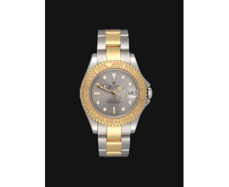 A Steel and Gold Mid-Size Automatic Calendar Centre Seconds Wristwatch, signed Rolex, Oyster Perpetual Date, Superlative Chro