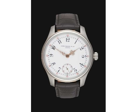 A Large Stainless Steel Wristwatch, Later Converted From a Pocket Watch Dial and Movement To a Custom Made Modern Wristwatch 