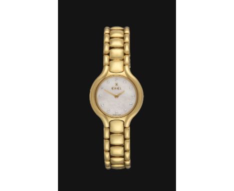 A Lady's 18 Carat Gold Wristwatch, signed Ebel, model: Beluga, ref: 8157411, circa 2000, quartz battery driven movement, moth