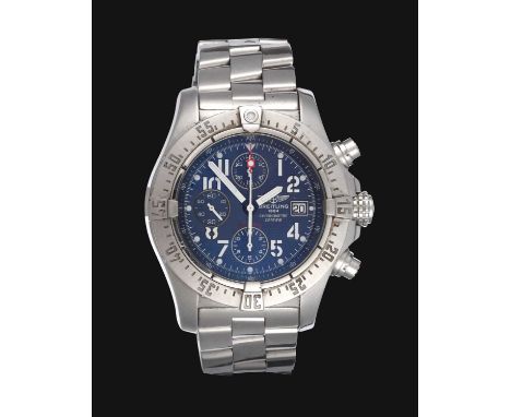 A Stainless Steel Automatic Calendar Chronograph Wristwatch, signed Breitling, Chronometer Certified, model: Avenger Skyland,