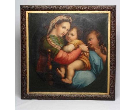 CARLO FALCINI (Florentine School, 1848-1938)"The Madonna della Sedia", inscribed to reverse "Carlo Falcini dipinse da Firenze