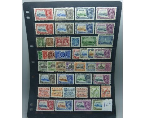 Stamps; a stock sheet containing ten complete mint sets of 1935 Silver Jubilee sets 