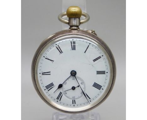 A silver Maxim top wind pocket watch 
