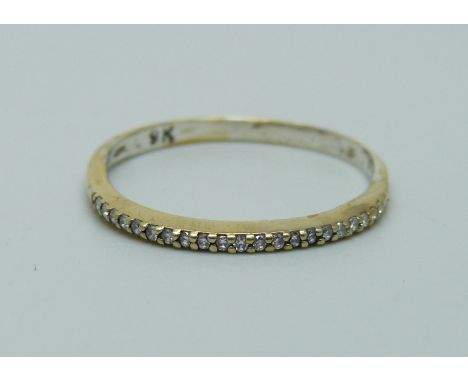 A yellow metal twenty-one stone diamond ring, marked 9k, 2g 