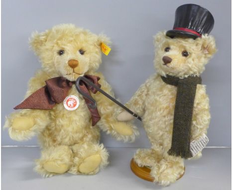 Two Steiff Teddy Bears, The Bearington collection and Classic 