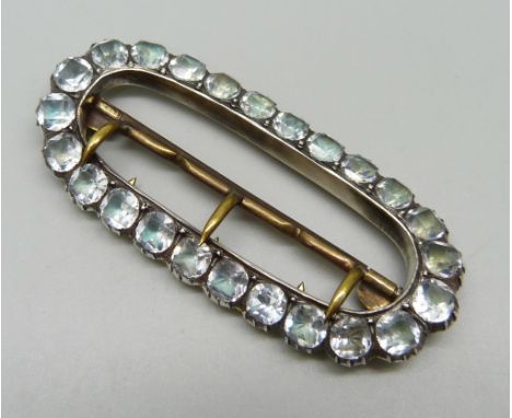 A 19th Century paste set buckle, mounts test as silver 