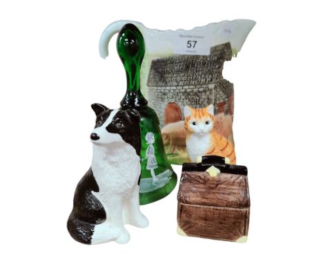 MARY GREGORY BELL, BORDER FINE ARTS CRUET SET, BORDER FINE ARTS PIG PITCHER 