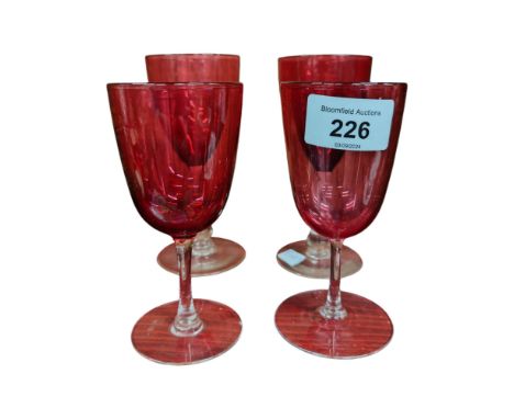 SET OF 4 ANTIQUE RUBY GLASSES 
