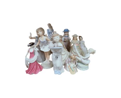SHELF LOT TO INCLUDE NAO, BESWICK, ROYAL DOULTON ETC