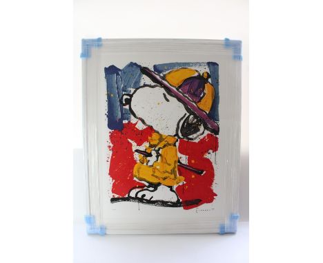 Tom Everhart (American b1952-); 'Prada Puss' Snoopy coloured lithograph on BFK paper, ltd ed. no 77 of 500, signed with certi