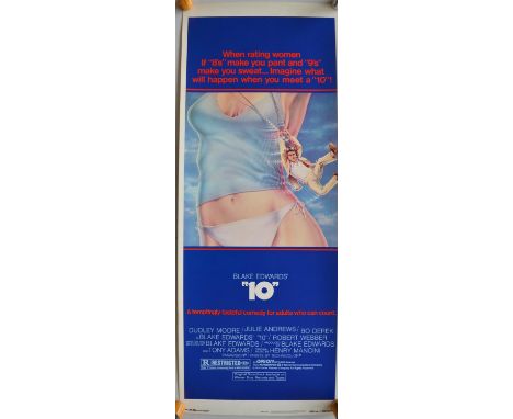 Original US release vertical format card stock insert poster for "10" starring Dudley Moore and Bo Derek (Orion Pictures, dir