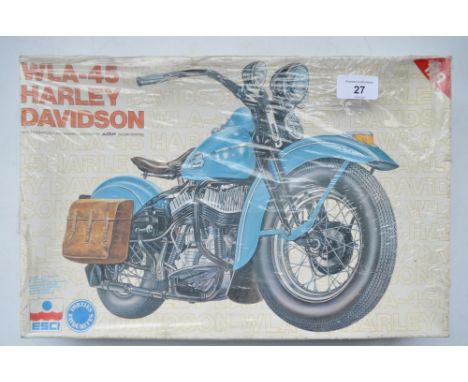 Factory sealed Esci 1/9 scale Harley Davidson WLA-45 plastic model motorbike kit (item no 6002) 