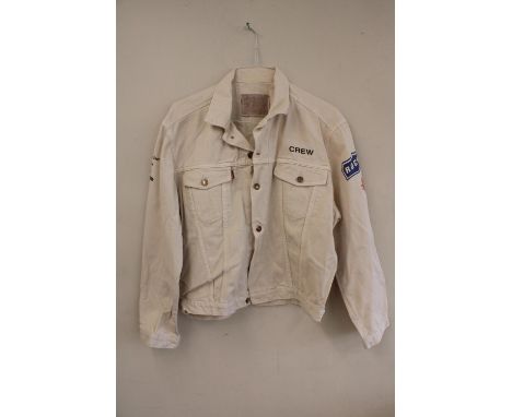 Rolling Stones Urban Jungle tour cream Denim European road crew jacket, Eriksberg/Gothenburg August 1990, stated size L (thou