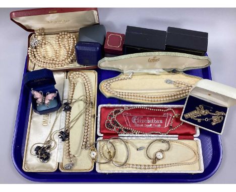 A 9ct Gold Cased Ladies Wristwatch, on later expanding bracelet, suspending St.Christopher pendant stamped "375"; together wi
