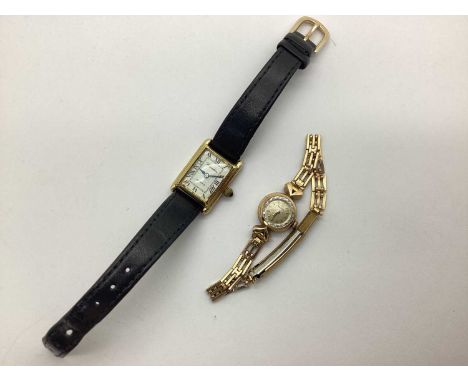 Omega; A Vintage 9ct Gold Cased Ladies Wristwatch, the signed circular dial with line markers, the movement numbered "1790989