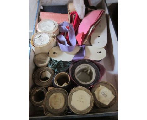 ASSORTED VINTAGE HABERDASHERY mainly artificial flowers and silk ribbons, (three trays).