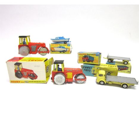 ASSORTED DIECAST MODELS comprising a Corgi No.454, Commer Platform Lorry, pale yellow with a silver load bed, spun hubs, gene