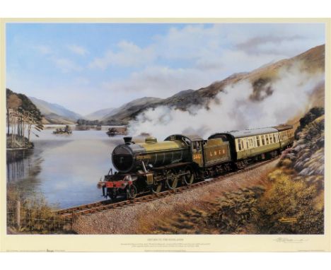 BARRY FREEMAN (BRITISH, B.1937) 'Return to the Highlands', colour print, signed in pencil lower right, 41.5cm x 59cm, framed 
