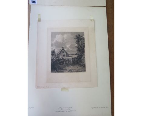 Mezzotint - Cottage in a cornfield - after J. Constable first published 1846, proof in completed state - 20 cm x 25 cm by Dan