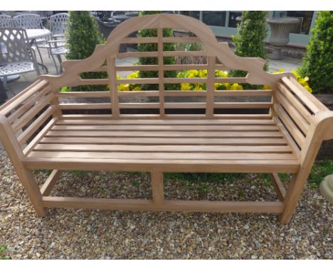 A teak Lutyens bench