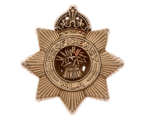 Badge. Womens Land Army Proficiency WW2 plastic badge.  Good scarce crowned star bearing title circlet with central wheatshea