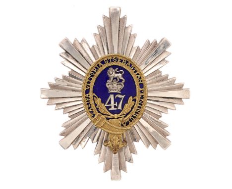 Badge. 47th (Lancashire) Regiment of Foot Georgian Officer's Regency shako plate circa 1816-29.  An extremely fine and scarce